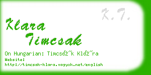 klara timcsak business card